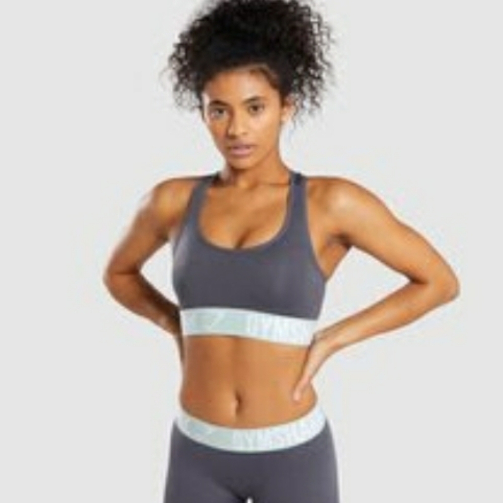 Gymshark Fit Sports Bra - Gray/Light Green